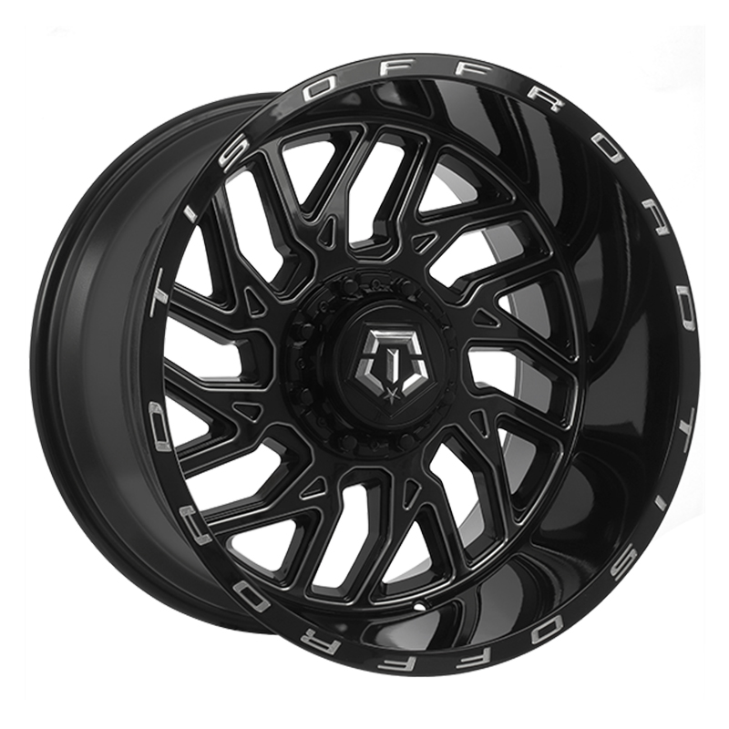 22X12 po. 6X135 mm  / 139.70 Noir lustré - Rebord usiné --44 mm / 108.1 mm 