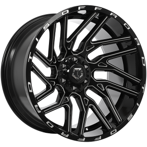 TIS Wheels 554.0 22x12.0 Noir lustre - Rebord usine
