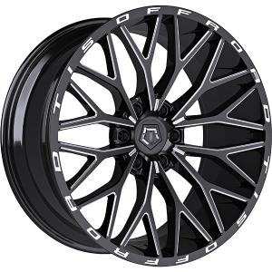TIS Wheels 566.0 22x12.0 Noir lustre - Rebord usine