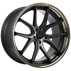 720 Luxury VANQUISH 20x10.5 Noir satin - Rebord inox noir